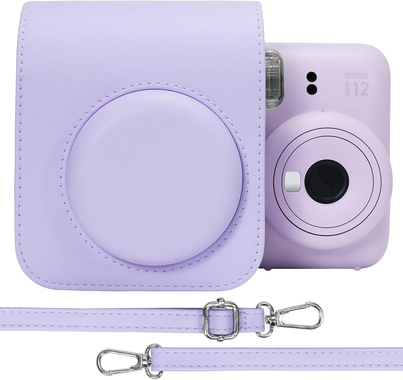 Aenllosi PU Leder Tasche Schutzhülle für Fujifilm Instax Mini 12/Mini 11 Sofortbildkamera Reisetasch