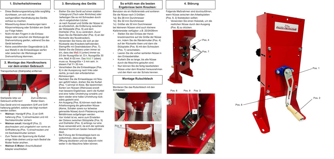 Feucht Obsttechnik KNACKI Junior - Wal- und Haselnuss Knackmaschine - Hazelnut Man - das Original Ma