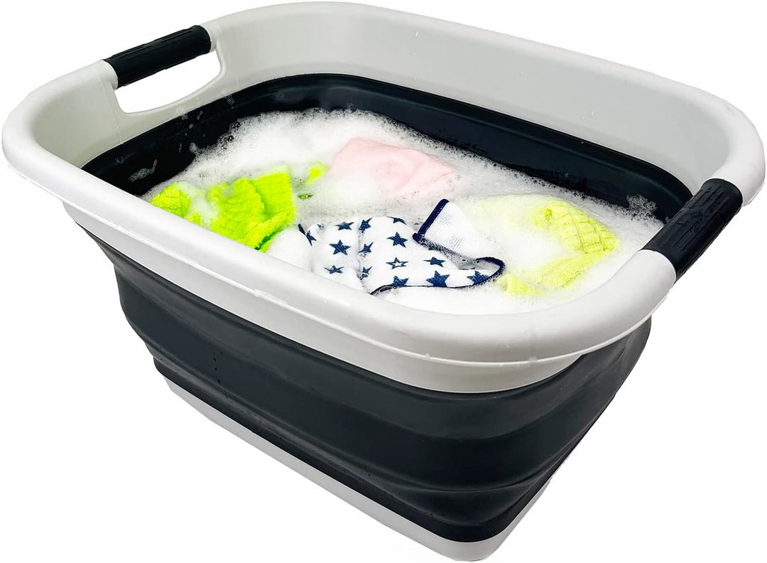 SAMMART 25L Zusammenklappbarer Wäschekorb / -wanne - faltbarer Aufbewahrungsbehälter/Organizer - tra