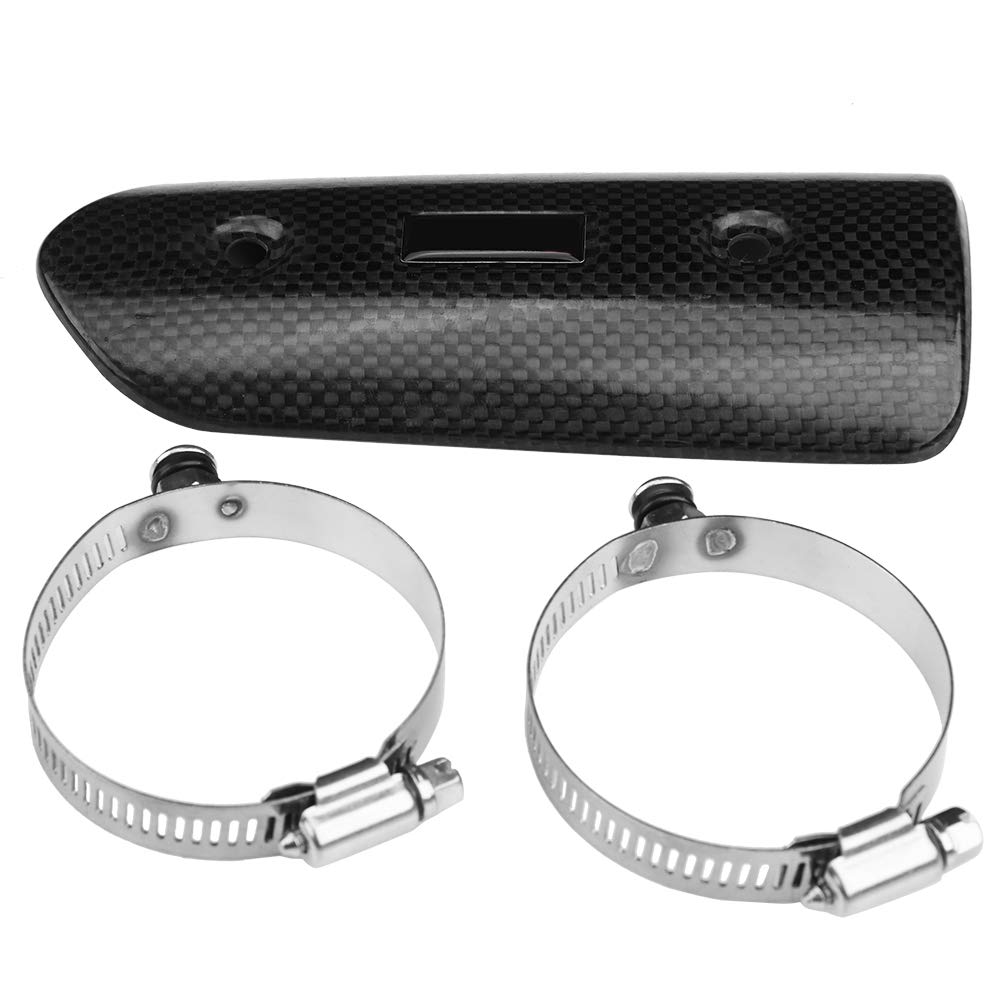 Keenso Motorrad Auspuff Hitzeschutzblech, Universal Motorrad Kohlefaser Auspuff Mittelrohr Hitzeschi