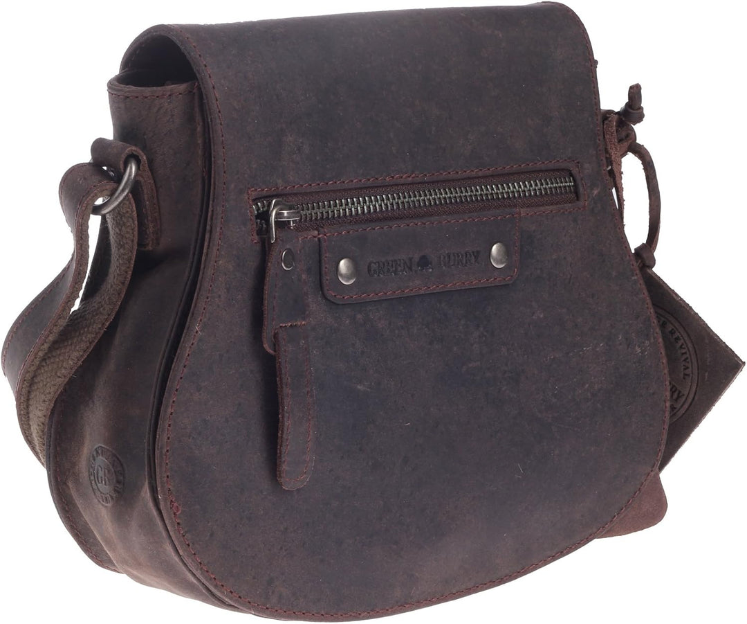 Greenburry Vintage Revival Clutch Leder Abendtasche Braun 23x20x7cm Handtasche Tasche