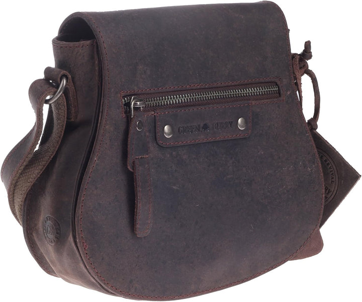 Greenburry Vintage Revival Clutch Leder Abendtasche Braun 23x20x7cm Handtasche Tasche