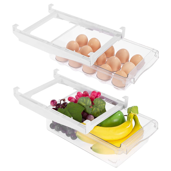 Viesap Kühlschrank Organizer, 2 Pack Kühlschrank Organizer Schublade, Ausziehbare Kühlschrank Schubl