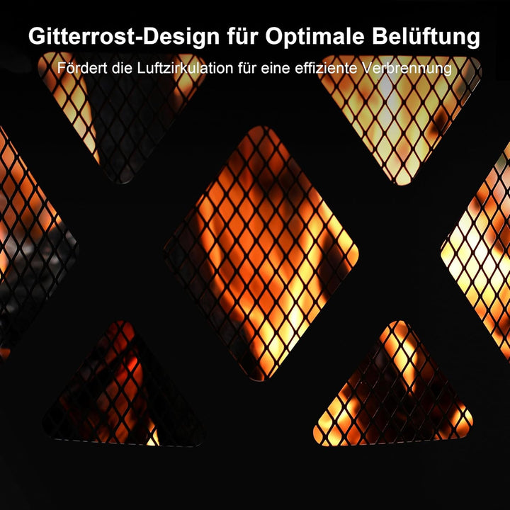 BALI OUTDOORS Feuerstellen für den Aussenbereich, Holzfeuerstelle mit Grillrost, Aussenkamin mit Gri