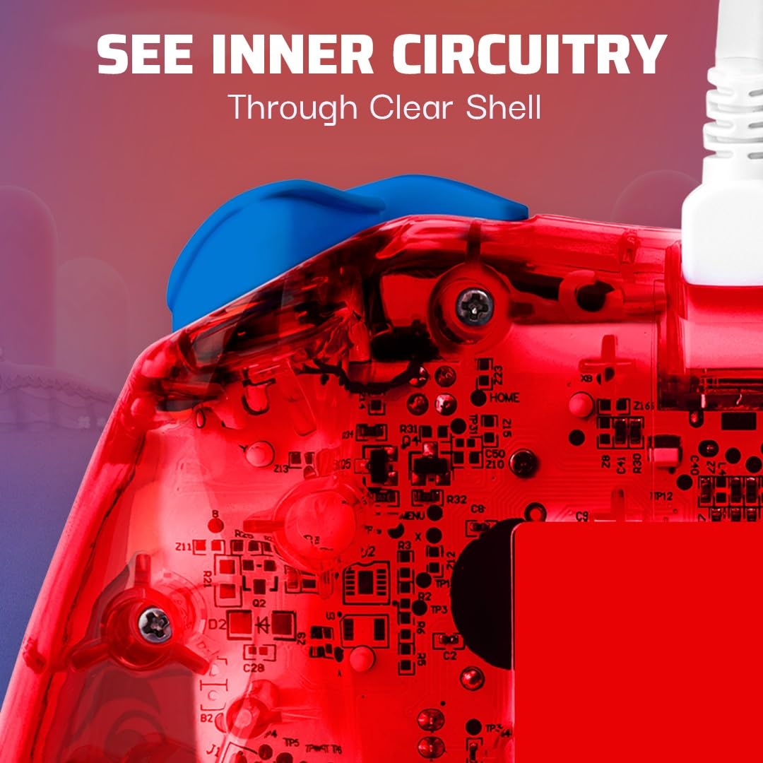 PDP Rock Candy verkabelt Gaming Switch Pro Controller - Mario - Rot - Official License Nintendo - OL