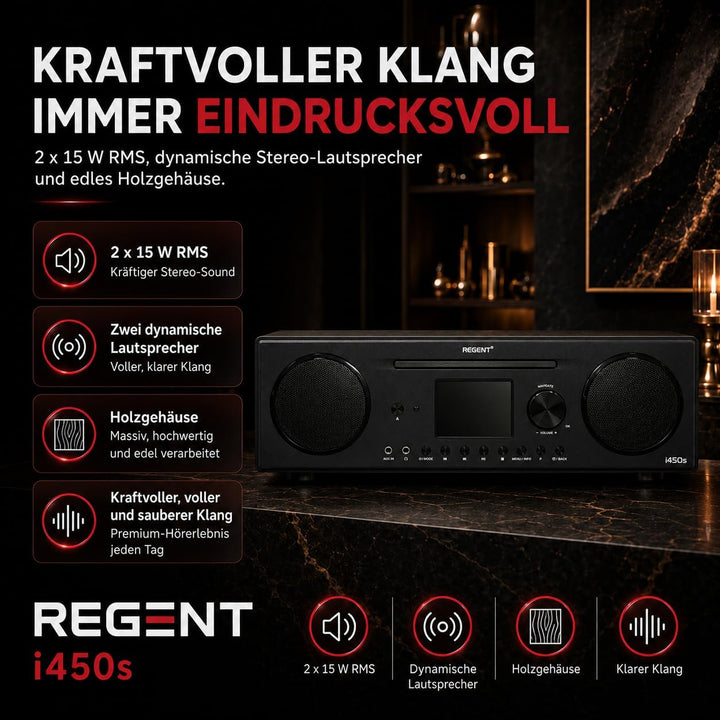 Ferguson Regent i450s CD-Player Internetradio mit Netzwerkfunktion, Spotify Connect, AUX, USB, Bluet