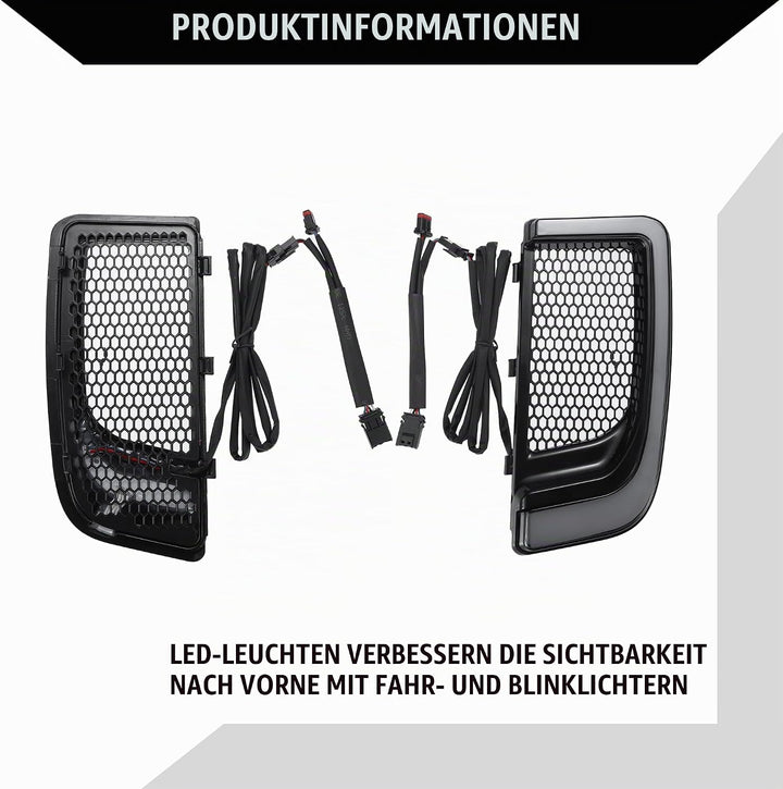 X AUTOHAUX Motorrad LED Verkleidung Untere Gitter Blinker Licht für Harley
