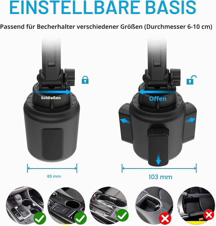 Oilcan Autohalterung Tablet Becherhalter, Getränkehalter KFZ iPad Halterung [Stabil &amp; Langlebig], Pk