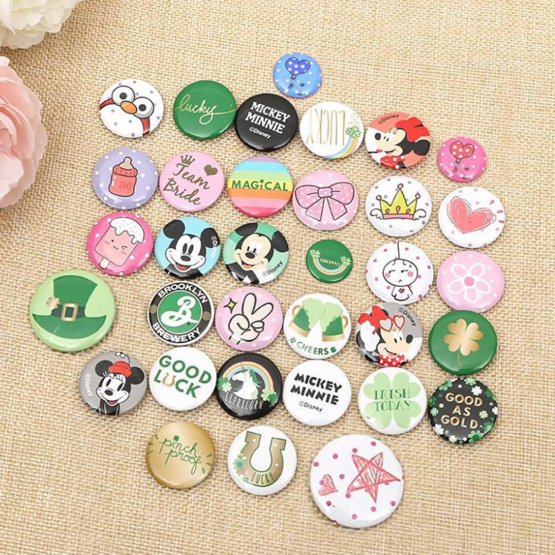 100 Stück 37mm Leere Schaltfläche Abzeichen Button Pin Brosche Verschlüsse Runde Abzeichen Knopfteil