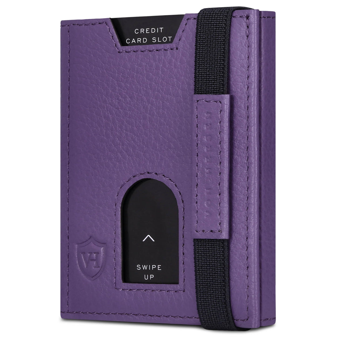 VON HEESEN Slim Wallet mit Münzfach &amp; RFID-Schutz - Leder Geldbeutel - Mini Geldbörse für Herren und