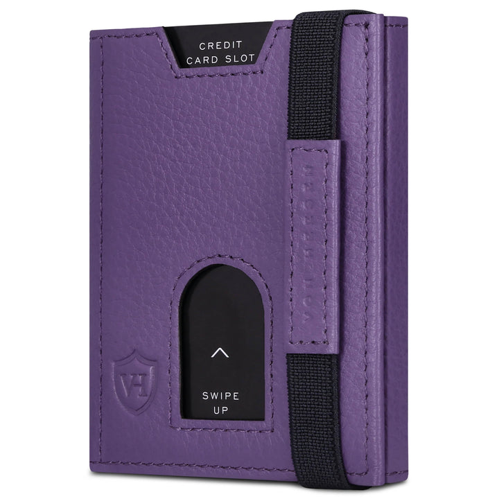 VON HEESEN Slim Wallet mit Münzfach &amp; RFID-Schutz - Leder Geldbeutel - Mini Geldbörse für Herren und