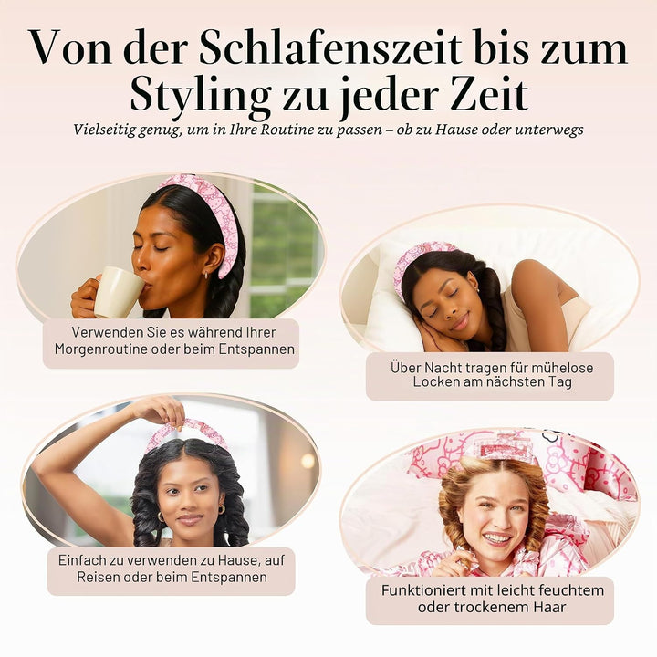 Hello Kitty x Kitsch Jumbo-Lockenset für die Nacht, hitzefreier Lockenwickler, Lockenstab für weiche