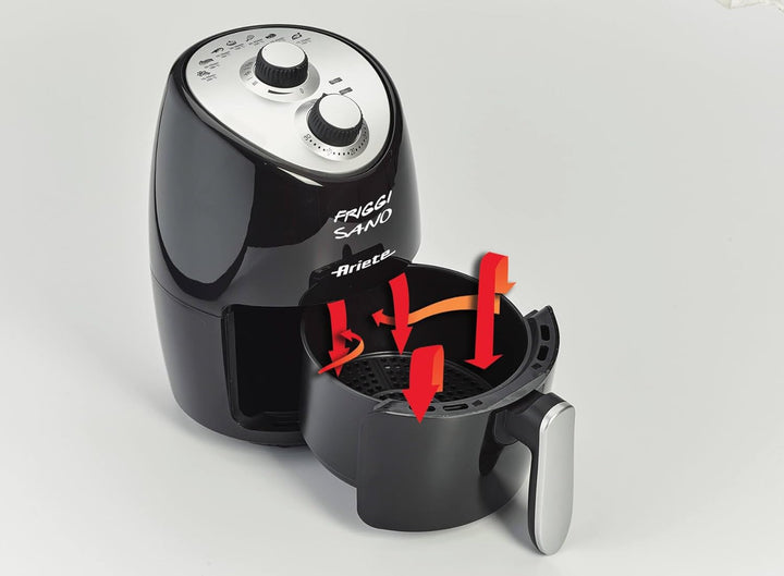Ariete 4617, Airy Fryer Compact, Luftfritteuse, Fassungsvermögen 2 l, 1000 W, Temperatur max. 200 °C