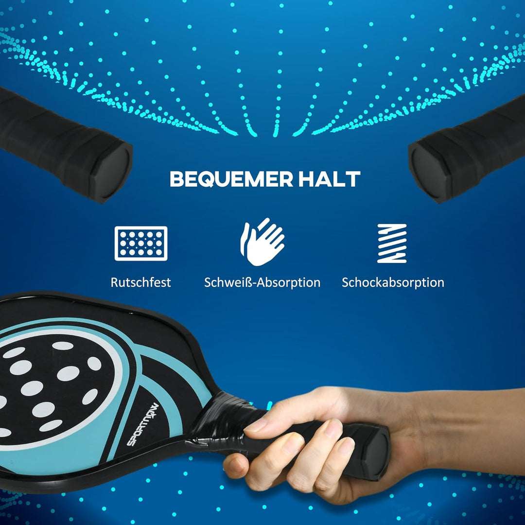 SPORTNOW Pickleball Paddles Set Schläger Set mit 4 Schlägern, 4 Bällen, Ergonomisch Griff Tasche, Pa