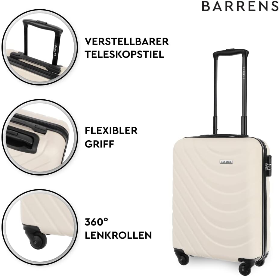 BARRENS Kabinenkoffer | Kabinengepäck | 55x39x20cm | 34 L | ABS-Material | Chiffrierschloss Reisekof