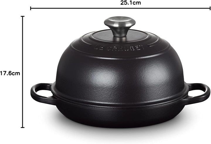 Le Creuset Signature Gusseisen Brot Bräter, 24cm, Schwarz Matt, 21301240000430, Schwarz Matt