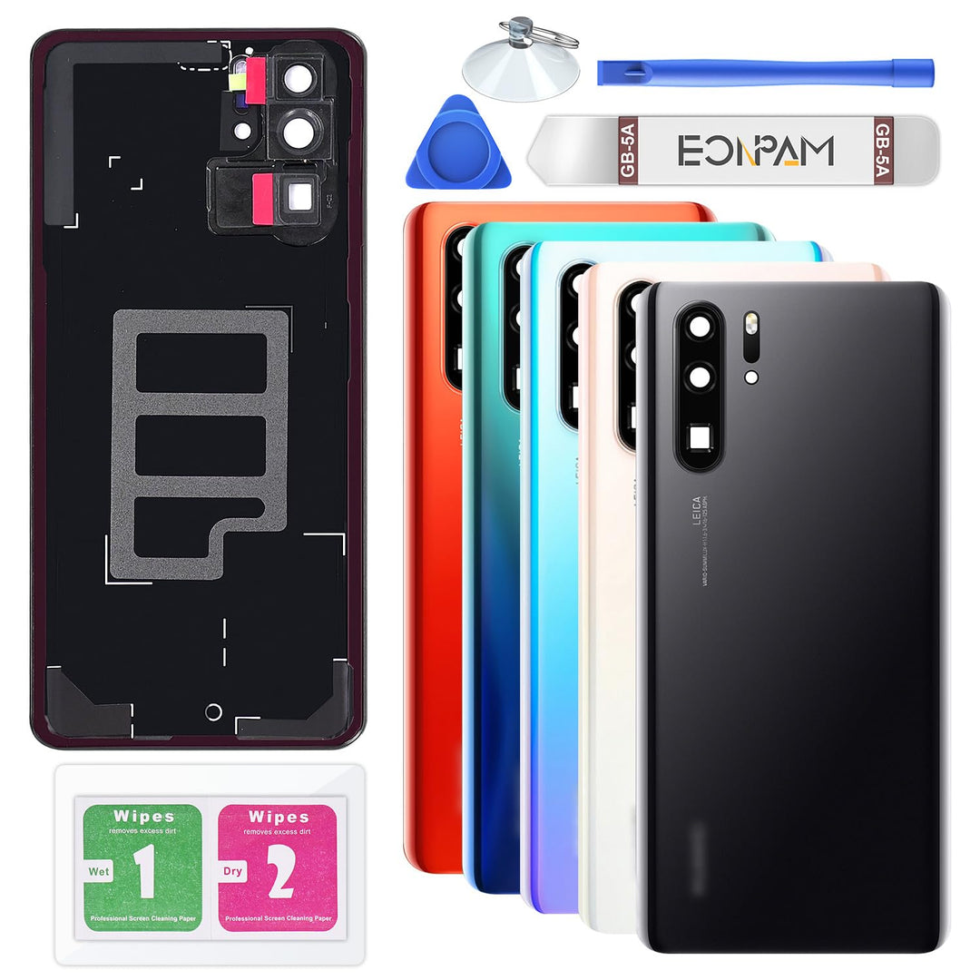 Eonpam Akkudeckel für Huawei P30 Pro Rückseite Glas Original Backcover Back Glas Ersatz Reparatur Se