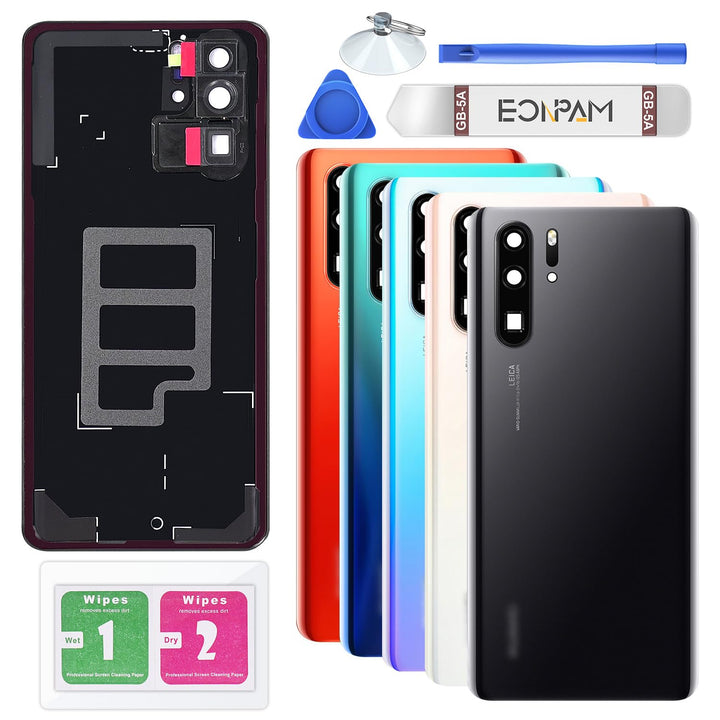 Eonpam Akkudeckel für Huawei P30 Pro Rückseite Glas Original Backcover Back Glas Ersatz Reparatur Se