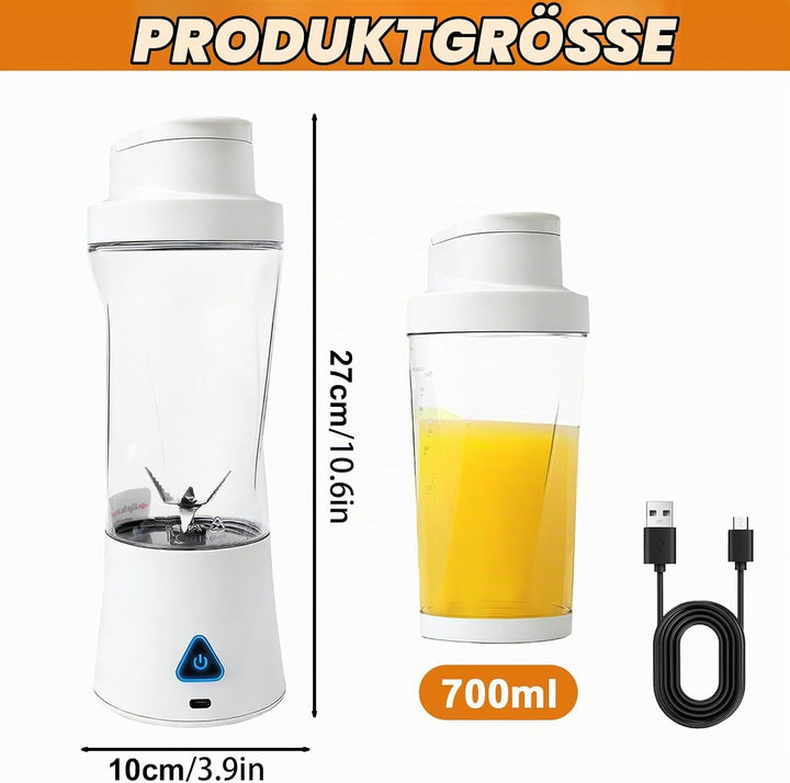 Smoothie Maker to Go, 700ml Elektrischer USB-Entsafter, Mini-Standmixer Und Smoothie-Maker Mit Sechs
