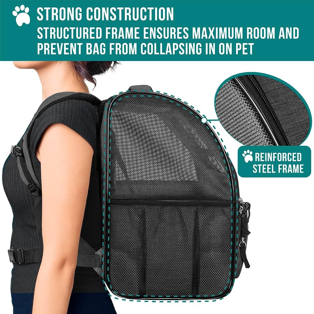 PetAmi Hunderucksack für kleine grosse Katze, Haustier, Welpen, belüfteter Haustier-Wanderrucksack,