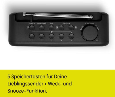 Pure Elan One2 tragbares DAB+/FM Radio mit Bluetooth 5.1 (LCD-Display, 10 Speichertasten, Batteriebe