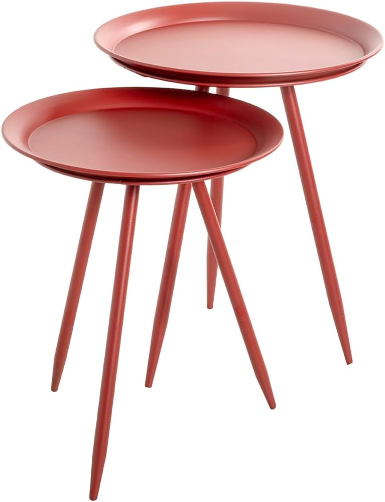 Haku Möbel Beistelltisch rot, Metall - Masse: H 47 cm x Ø 38 cm, Style: Modern Ø 38 x H 47 cm Rot, Ø