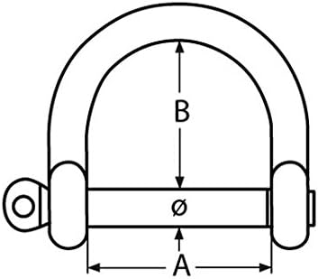 10 Stück Rundschäkel 6 mm Edelstahl A4 Weite Form Schäkel