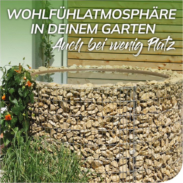 bellissa ‎‎95577 – Hochteich – 490 l Füllvolumen – Garten DIY-Kit mit Gabionen, Folie und Trenn-Vlie