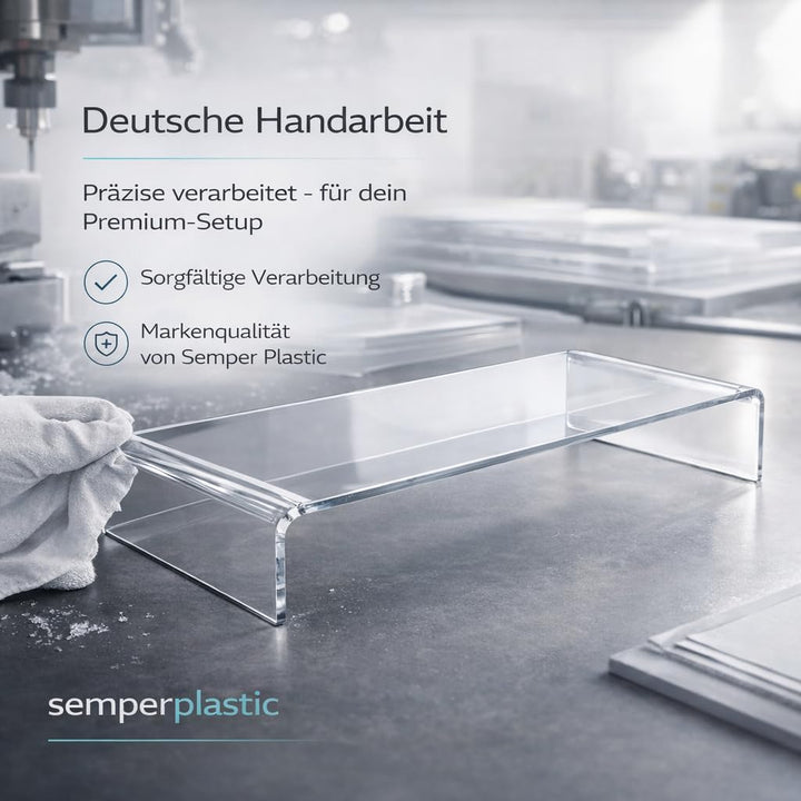 semper plastic Acrylglas Monitorständer transparent aus deutscher Herstellung - Exklusive Monitorerh