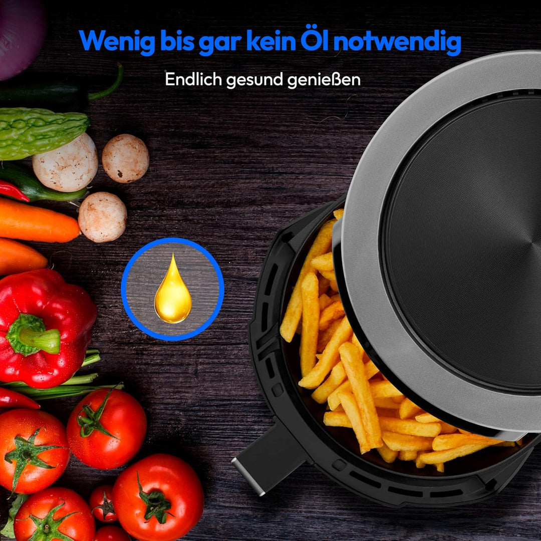 MEDION P40 L Heissluftfritteuse (4,7 Liter, Airfryer, 1500 Watt, einfache Bedienung, ölfreies Fritti