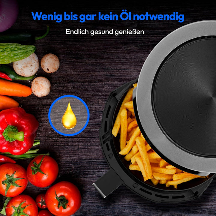 MEDION P40 L Heissluftfritteuse (4,7 Liter, Airfryer, 1500 Watt, einfache Bedienung, ölfreies Fritti