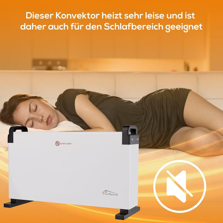 Tronitechnik® Elektroheizer Konvektor Heizgerät Heizkörper mit 3 Leistungsstufen 750/1250/2000 Watt,