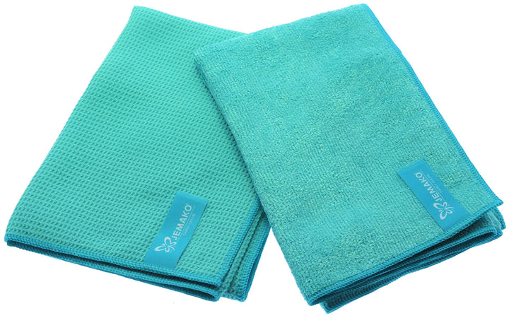 Jemako 2er Set Trockentuch klein 40 x 45 cm + Profituch mittel 40 x 45 cm, Türkis