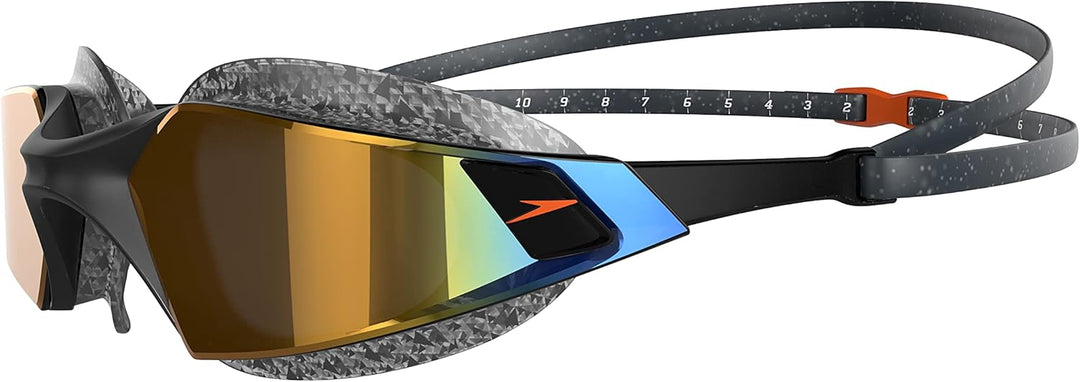 Speedo Unisex Erwachsene Aquapulse Pro Mirror Schwimmbrille Einheitsgrösse Schwarz/Gold, Einheitsgrö