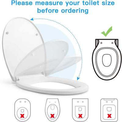 Himimi Toilettendeckel Oval Klodeckel mit Quick-Release-Funktion, Absenkautomatik und Justierbaren E