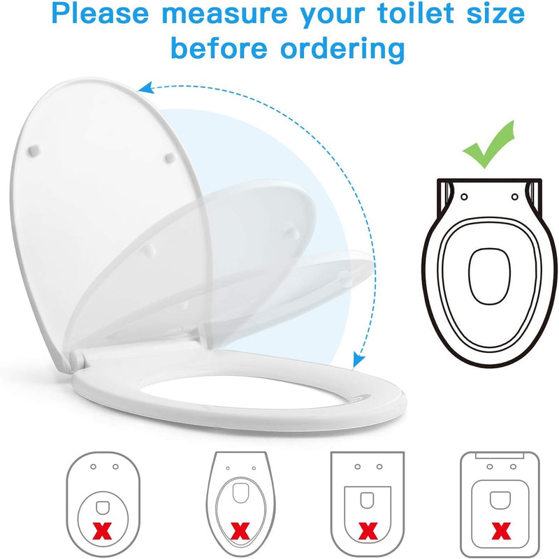 Himimi Toilettendeckel Oval Klodeckel mit Quick-Release-Funktion, Absenkautomatik und Justierbaren E