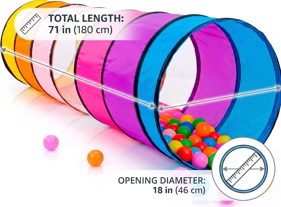 NUBUNI Tunnel XL 180 cm. : Tunnel Kinder : Kriechtunnel : Krabbeltunnel für Kinder : Spieltunnel Kin