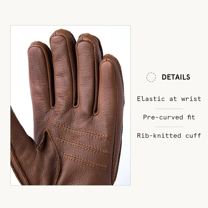 Hestra Deerskin Primaloft Rib Handschuhe Lederhandschuhe Fingerhandschuhe Mit Futter M Dunkelbraun,