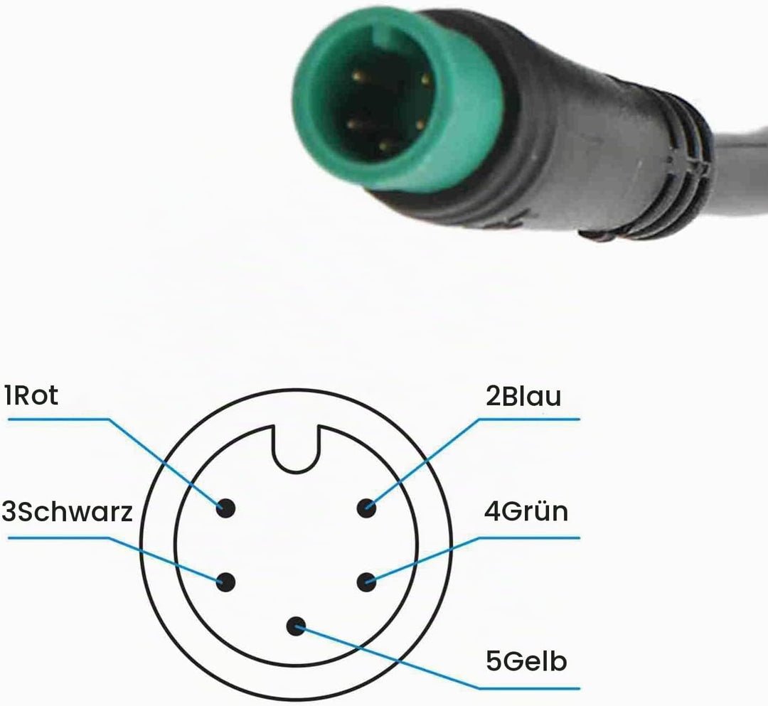 Keenso LCD-Messgerät für Elektrofahrräder, 5-polig, 24 V, 36 V, 48 V, 60 V, Universeller E-Scooter M