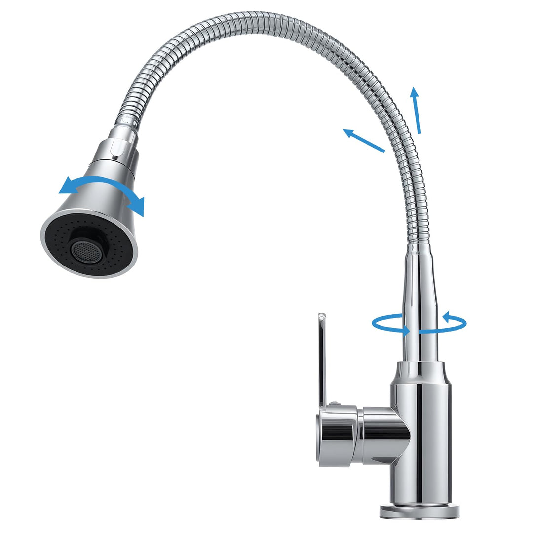 Wasserhahn Küche, Küchenarmatur 360° Schwenkbar, Küchenarmaturen Zwei Sprühfunktionen, Spülarmaturen