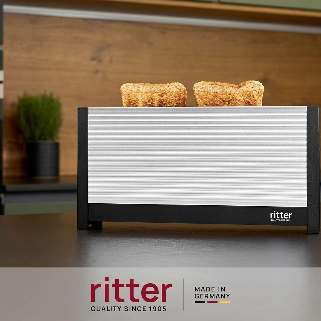 ritter volcano 3 Langschlitz Toaster mit Brötchenaufsatz, extra schmal, Made in Germany