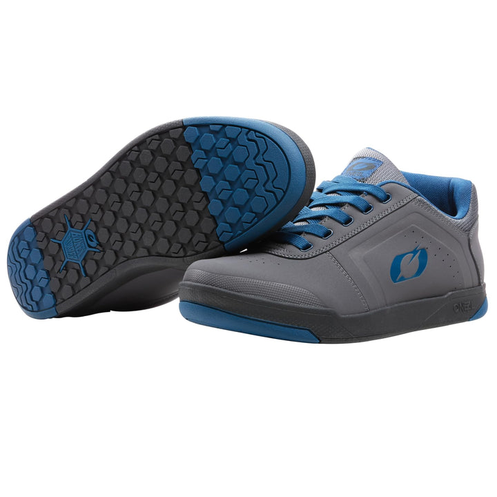 O'NEAL Unisex Pinned Pro Flat Pedal Shoe Mountainbike-Schuhe 39 EU Grau Blau, 39 EU Grau Blau