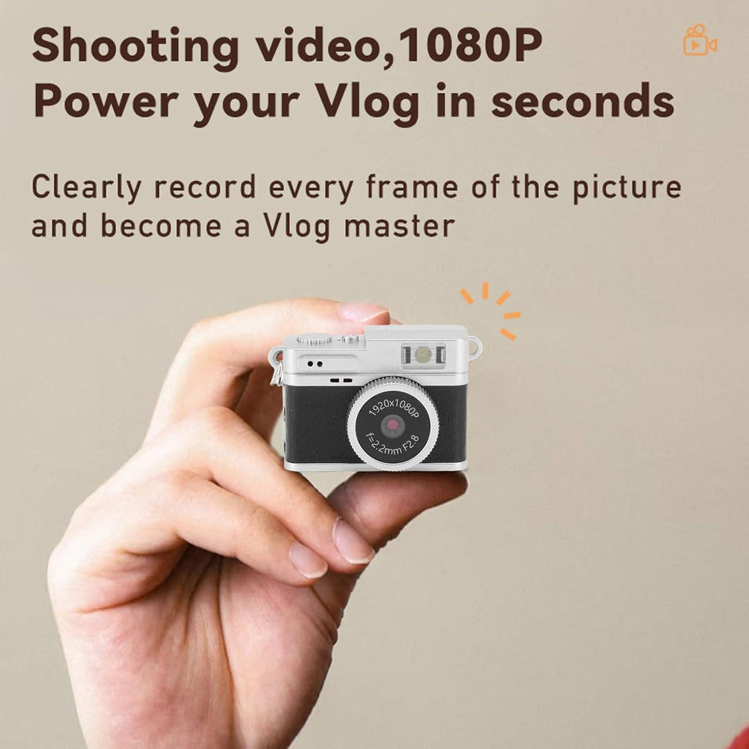 Dpofirs 128GB DV Kamera Small Schlüsselbundkamera, 1080p Kleine Retro Kamera für Foto Video Reise Vl