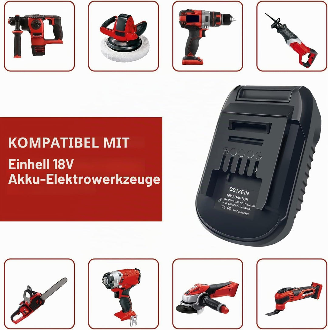 BS18EIN für Bosch auf für Einhell Akku-Adapter, Batterieadapter für Bosch Professional 18V System Ak