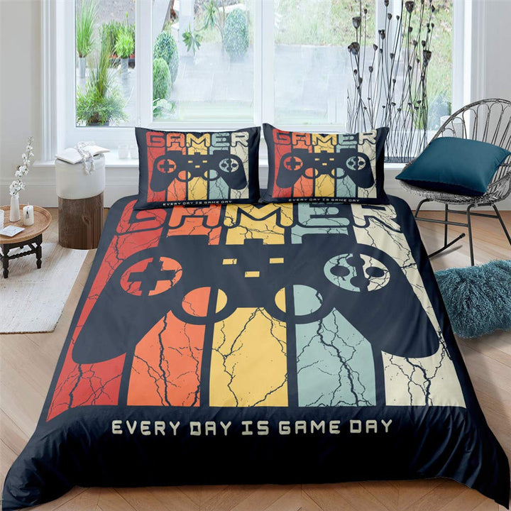 XPINGO Kinder Bettwäsche Gamer 135x200 cm 2teilig Jungen und Mädchen Mikrofaser Weiche Winter Warm B