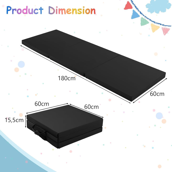 KOMFOTTEU Gymnastikmatte faltbar, Weichbodenmatte 180x60x5cm Fitnessmatte, Turnmatte dick mit Trageg