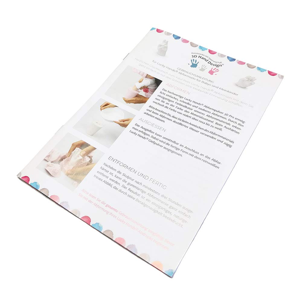 Lucky Hands® 3D Abformset ohne Zubehör | Handabdruck, Gipsabdruck | Geschenkidee zum Muttertag (5-12