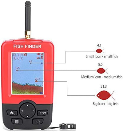 Fischfinder 100M Wireless Sonar Sensor Fishfinder Fische Echo Echolot mit LCD-Anzeige für Angeln