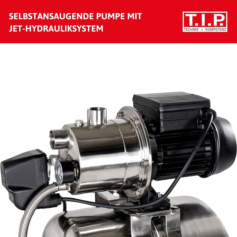 T.I.P. Hauswasserwerk Edelstahl (2.950 l/h Fördermenge, 42 m Förderhöhe, 4,2 bar Druck, 550 W, Insta