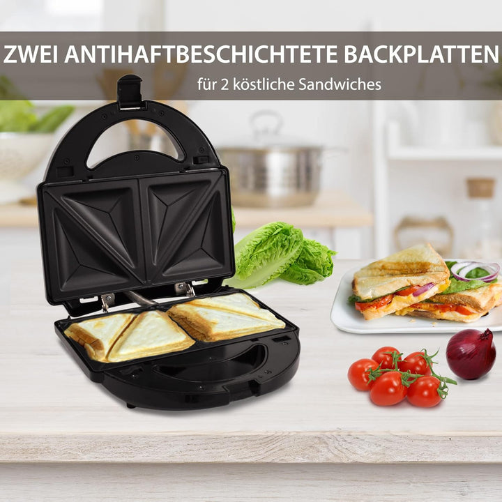Syntrox Germany SM-750WD Sandwichmaker mit herausnehmbaren und spülmaschinengeeigneten Wechselplatte